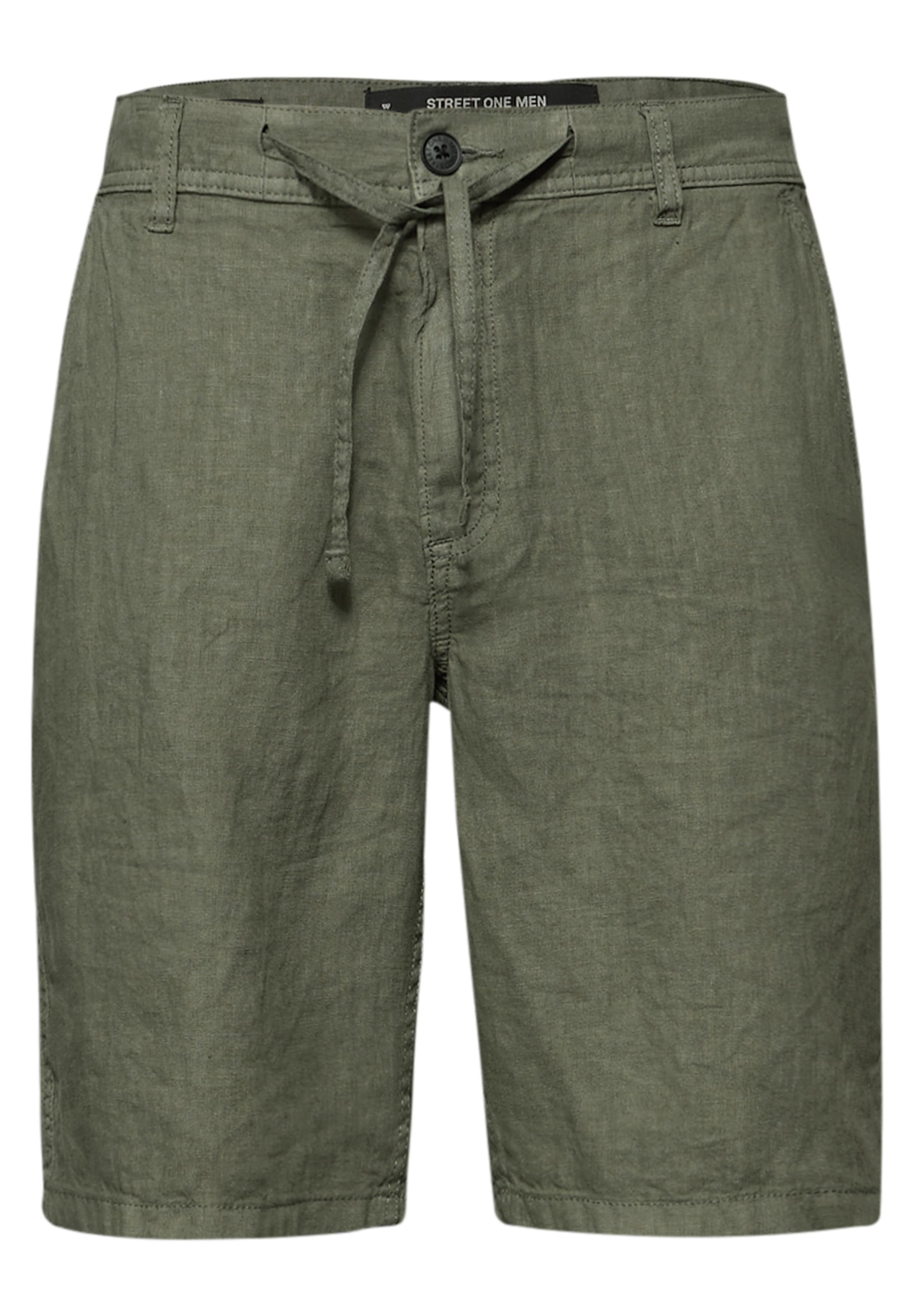 Street One MEN Regular Chino Pants in Green: front