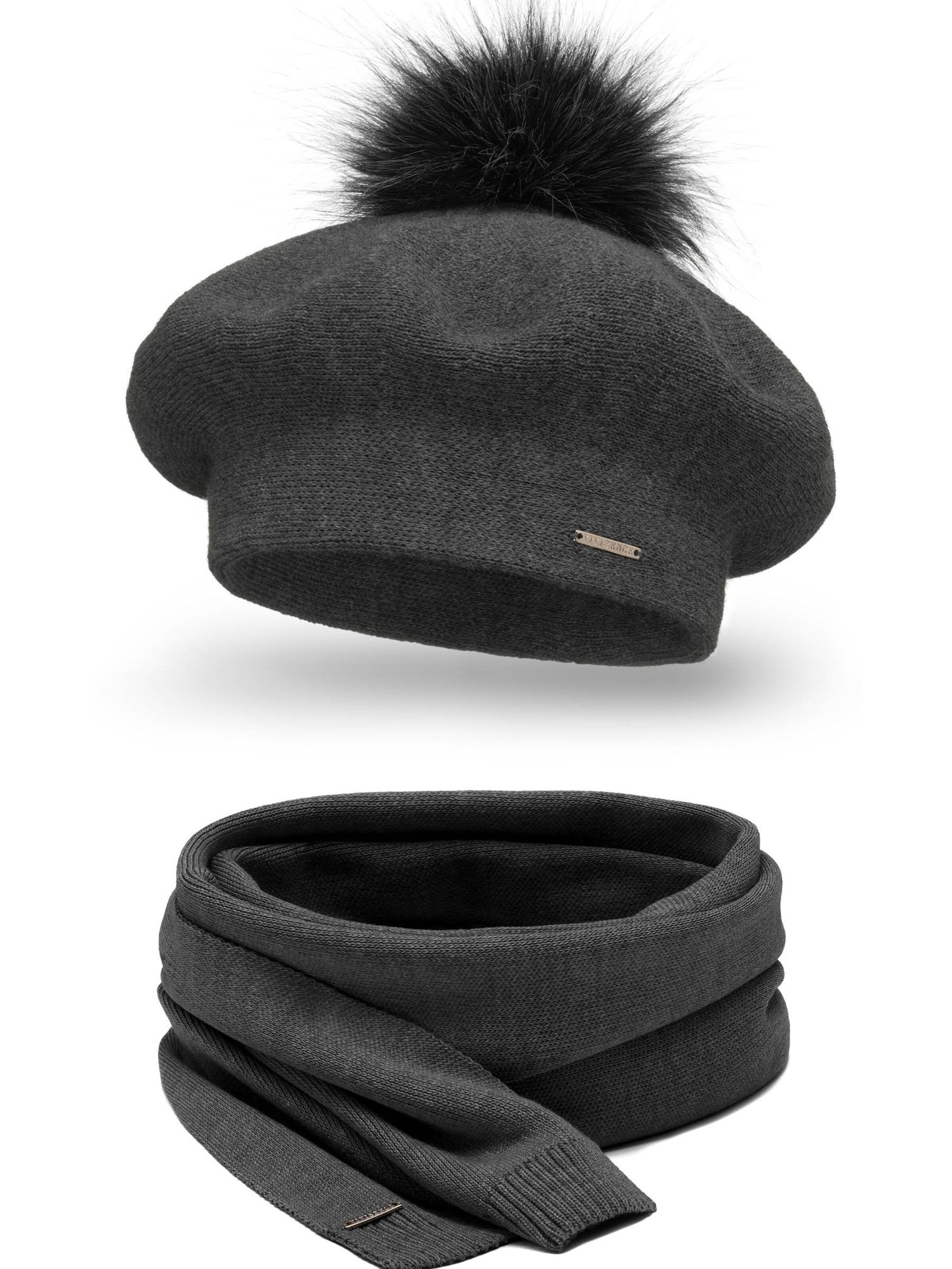 Vivisence Beanie '7035 Set' in Grey: front