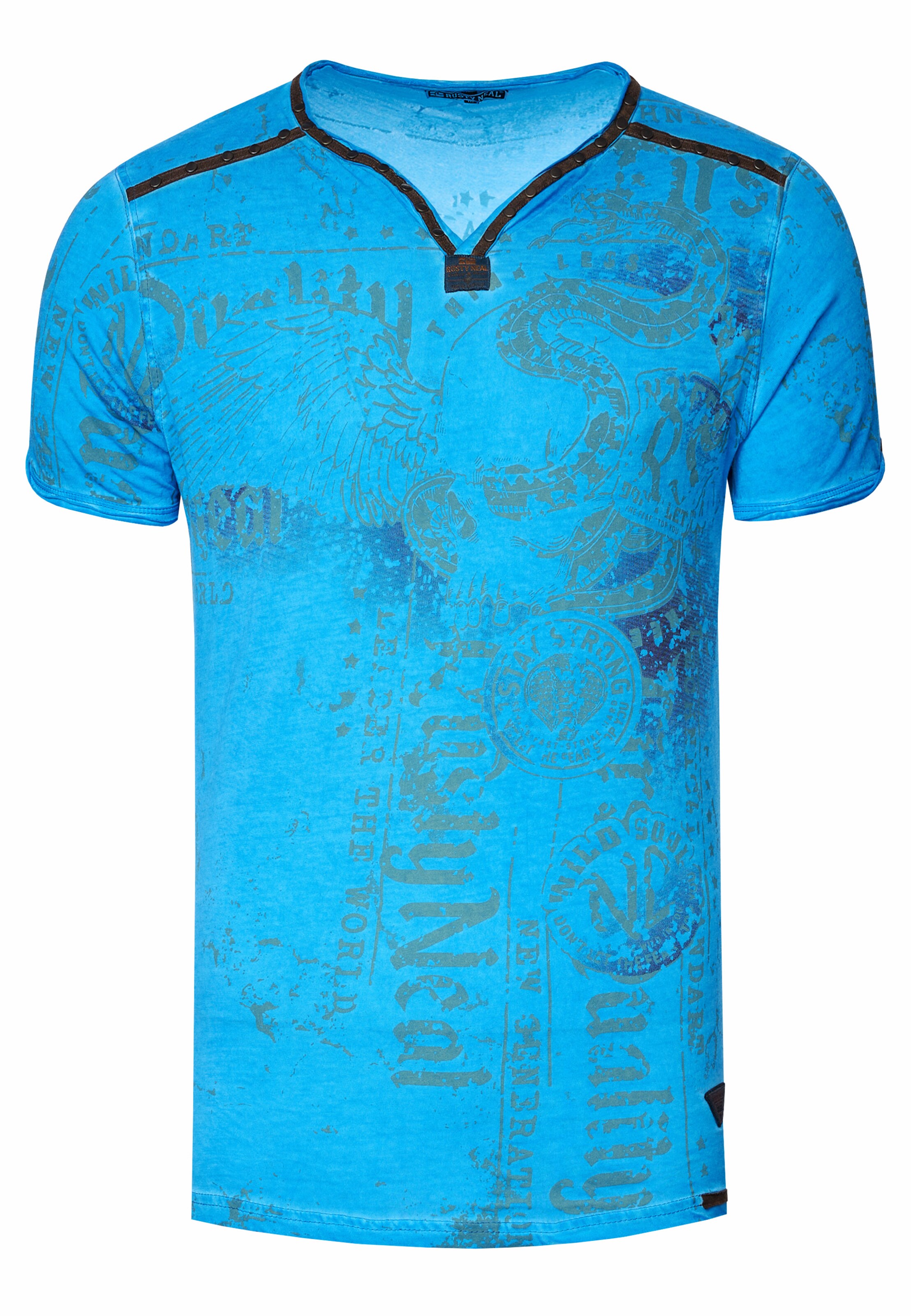 Rusty Neal Shirt in Blauw: voorkant