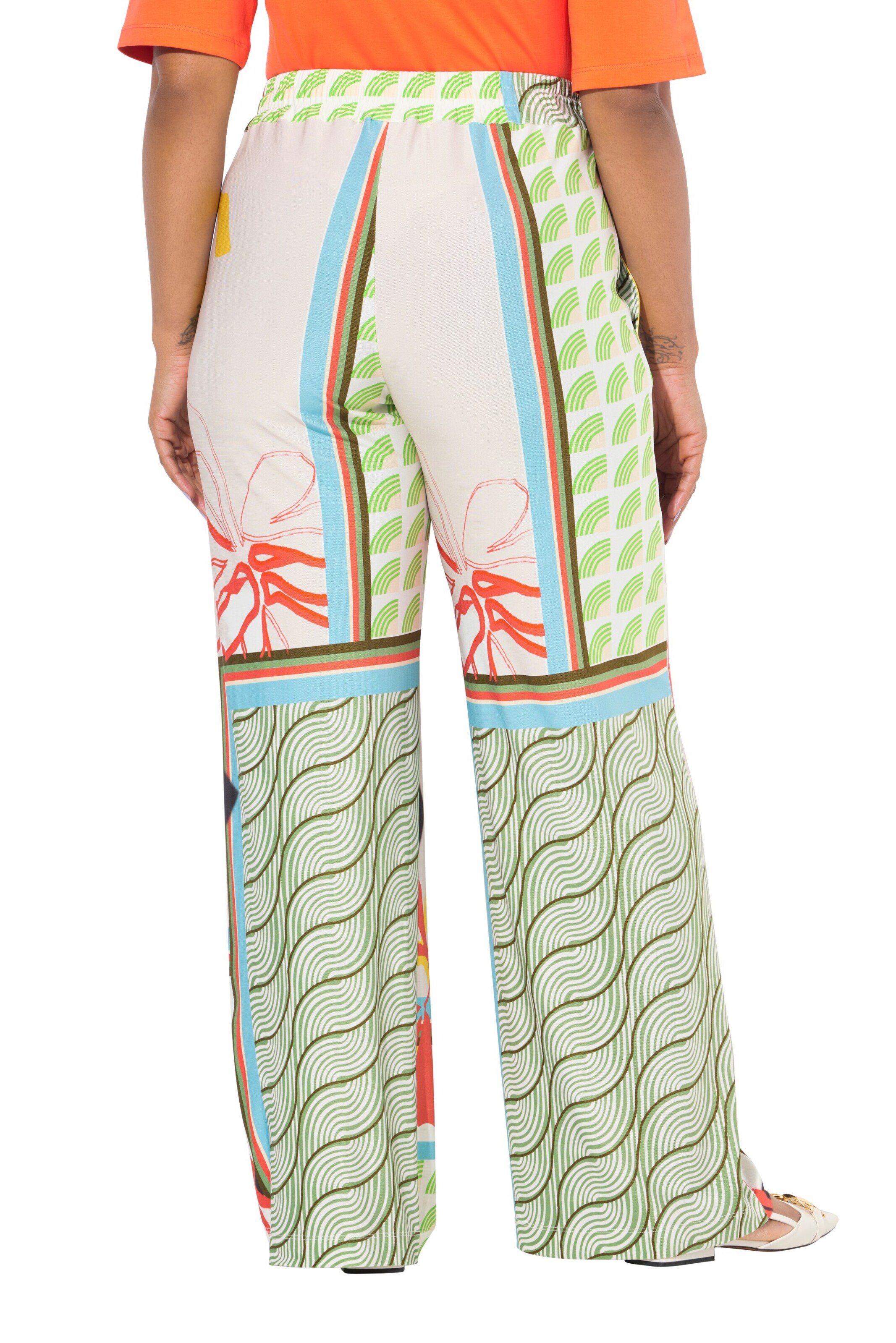 Ulla Popken Wide Leg Schlupfhose in Mischfarben