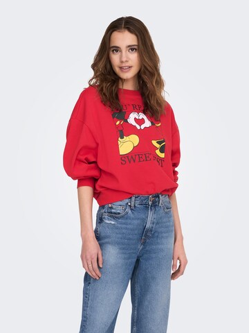 ONLY Sweatshirt 'VALENTINE' in Rood: voorkant