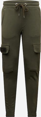 Effilé Pantalon cargo 'Terry Jogger' ALPHA INDUSTRIES en vert : devant