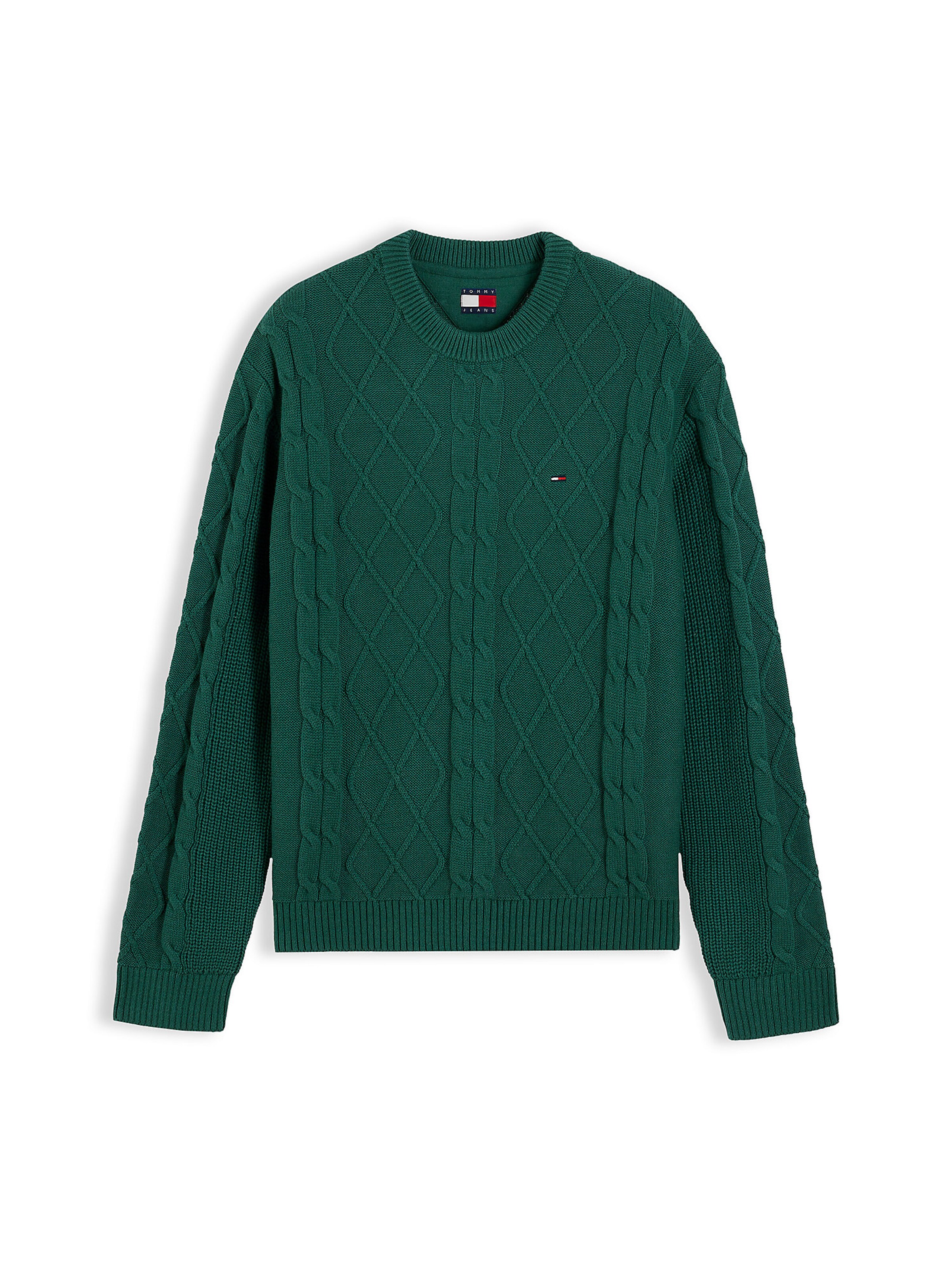 Tommy Jeans Trui in Groen: voorkant