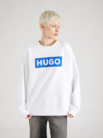 HUGO Blue Sweatshirt 'Classic' in Wit: voorkant