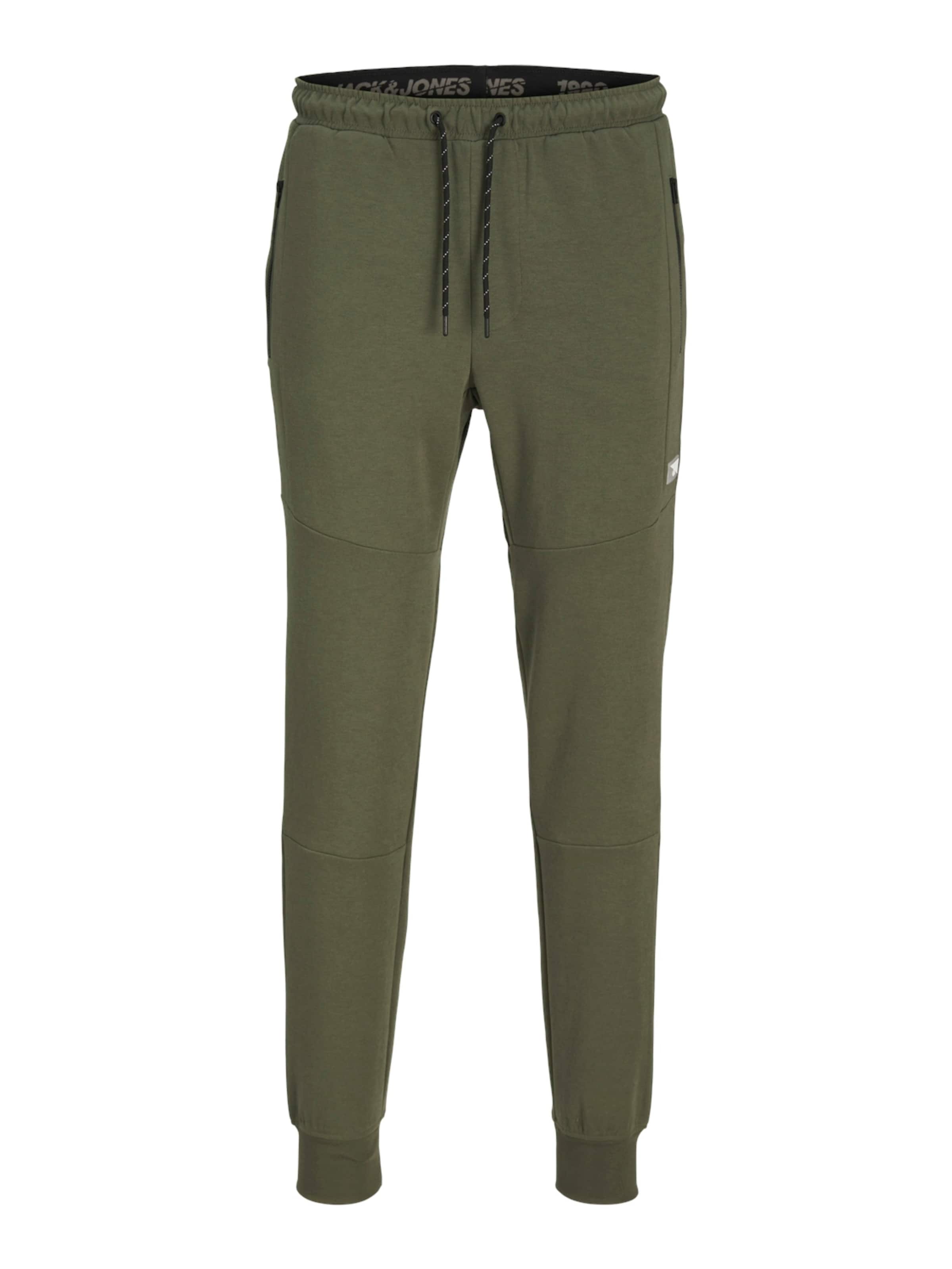 JACK & JONES Tapered Pants in Green: front