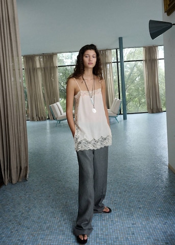 MANGO Regular Pleated Pants 'Altair' in Grey: front