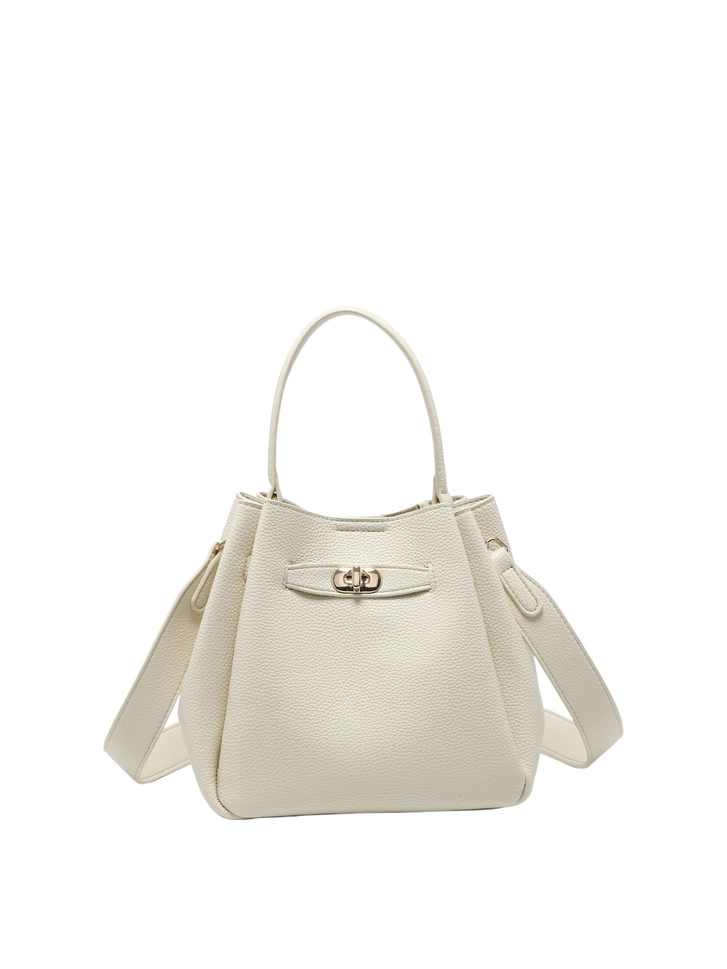 Borsa a mano di Kassandra in beige: frontale