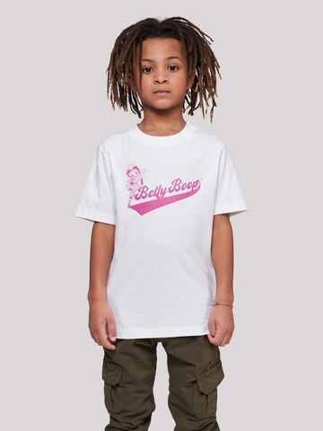 T-Shirt 'Betty Boop Baseball' F4NT4STIC en blanc : devant