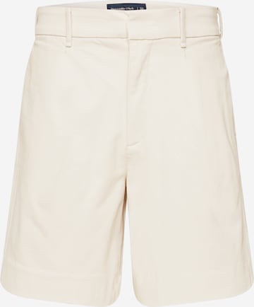 Abercrombie & Fitch Kalhoty se sklady v pase – béžová: přední strana