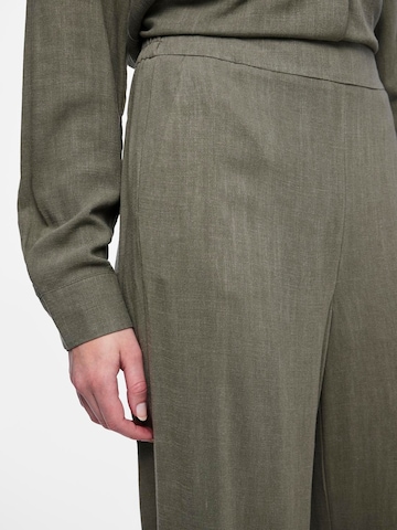 PIECES Szeroka nogawka Spodnie 'VINSTY' w kolorze zielony