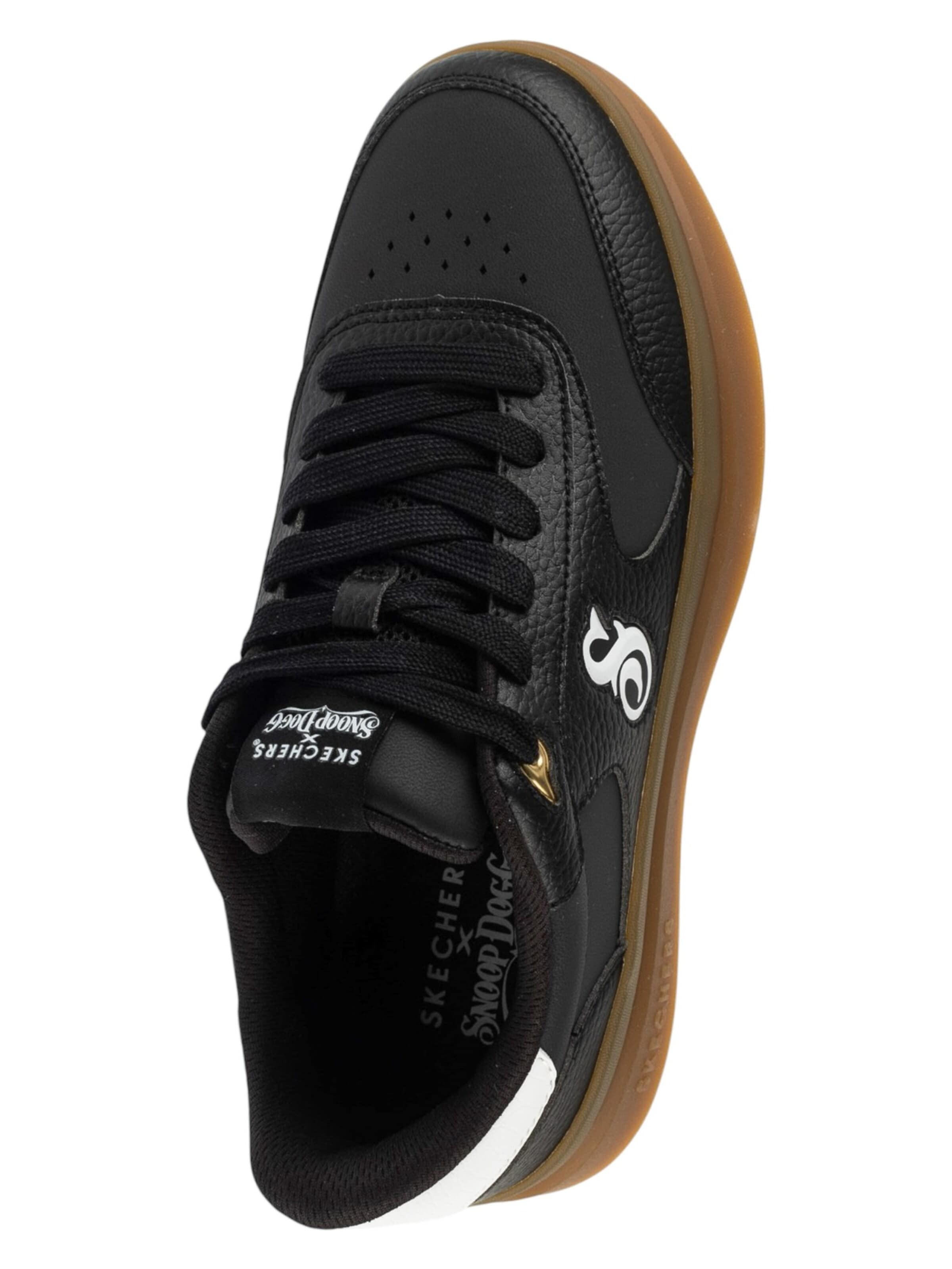 SKECHERS Platform trainers 'Skechers Duraleather Lace Up Snoop Cupsole Sneaker' in Black