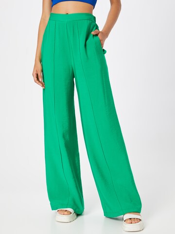 Nasty Gal Wide leg Trousers in Green: front