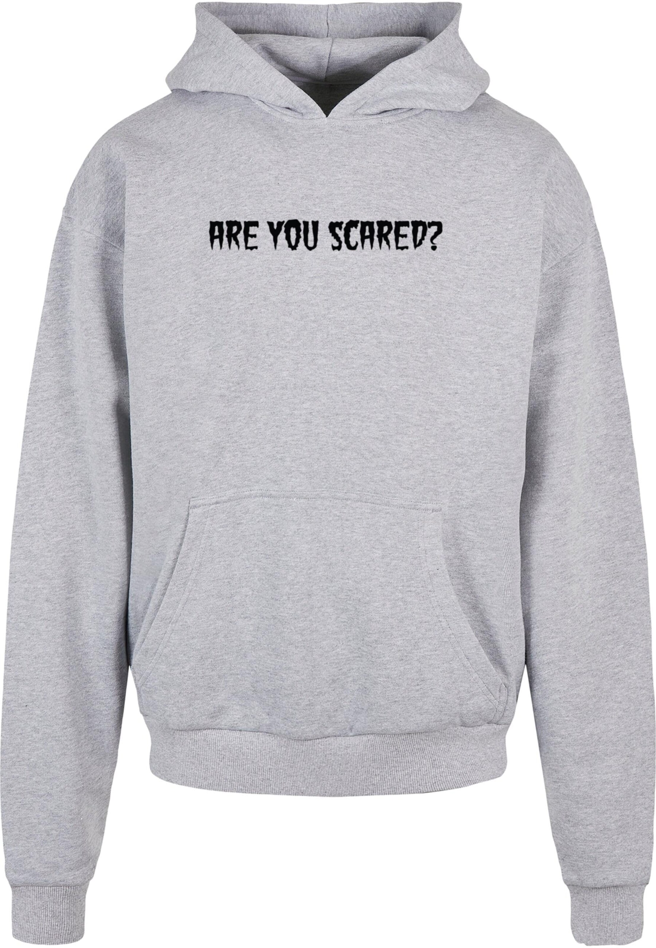 Merchcode Sweatshirt 'Halloween - Are You Scared' in Grau: Vorderseite