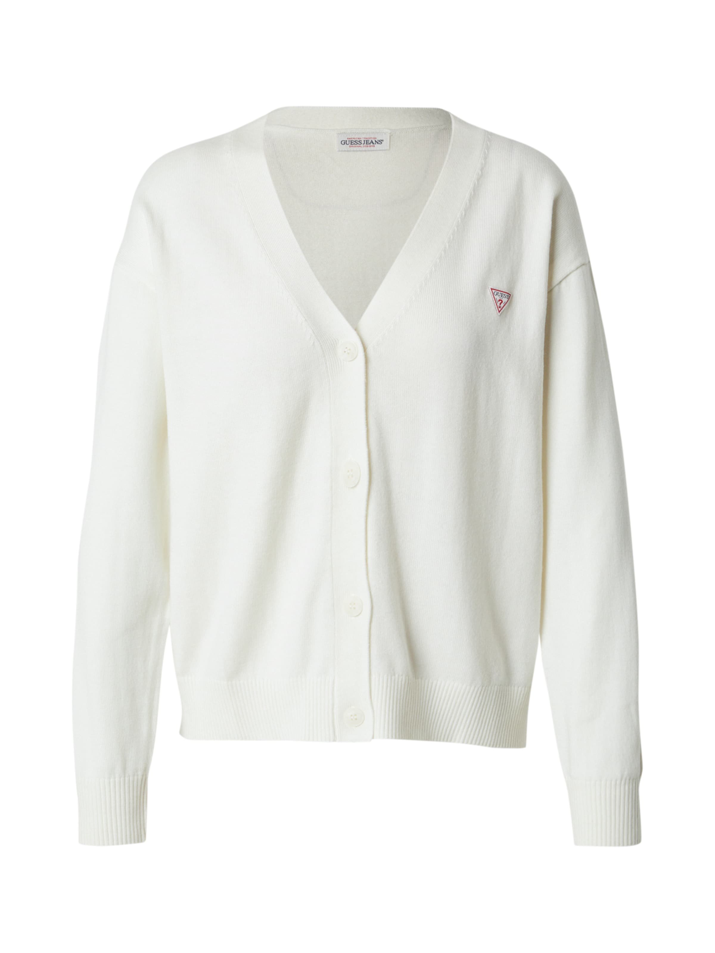 GUESS JEANS Gebreid vest in Wit: voorkant