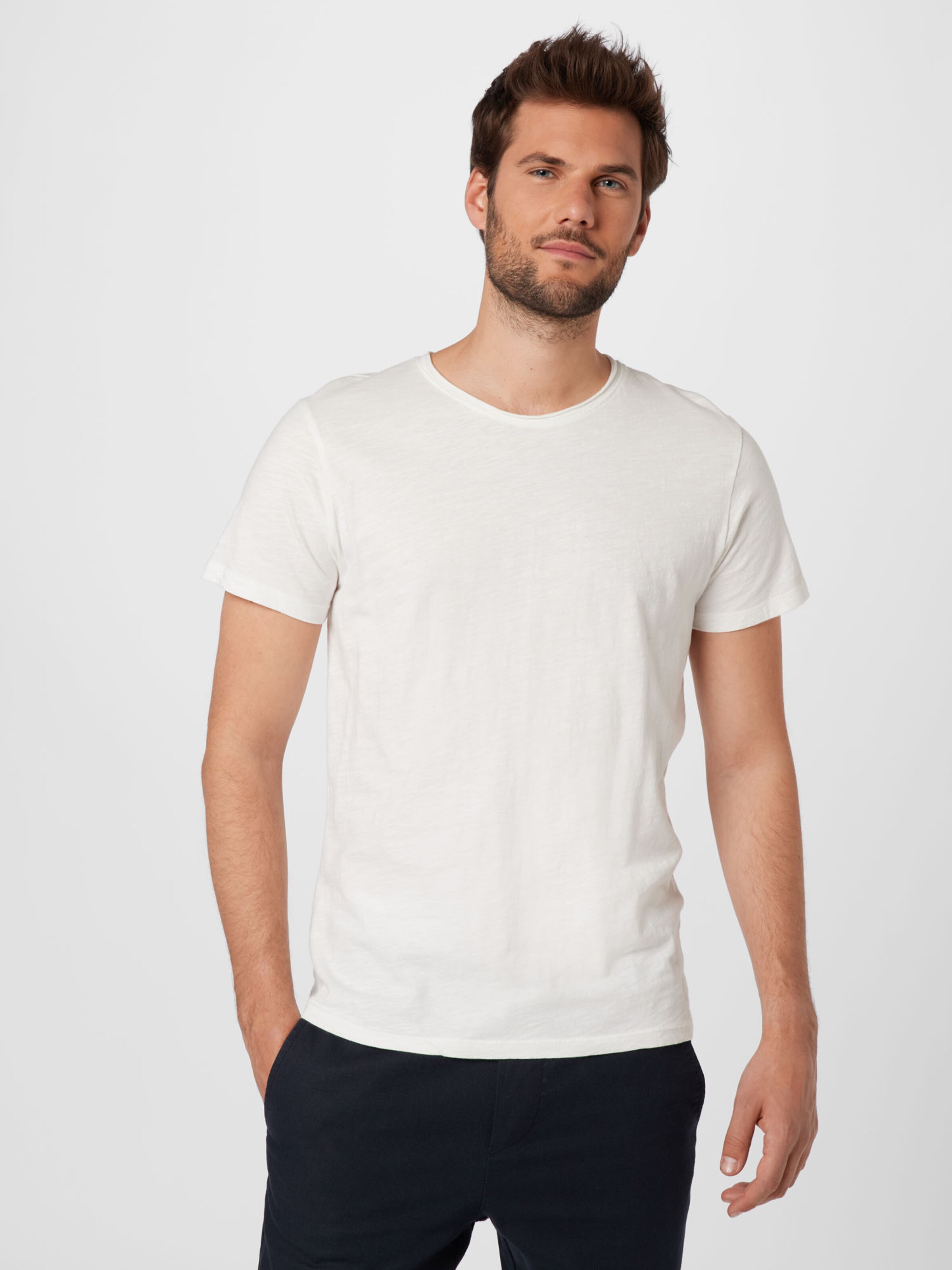 Männer Shirts JACK & JONES T-Shirt 'BLUROCK' in Offwhite - AM00344
