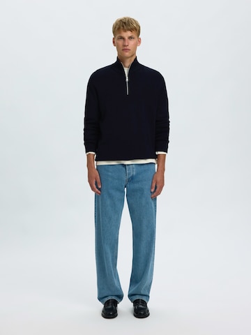 SELECTED - Jersey 'TELLER' en azul
