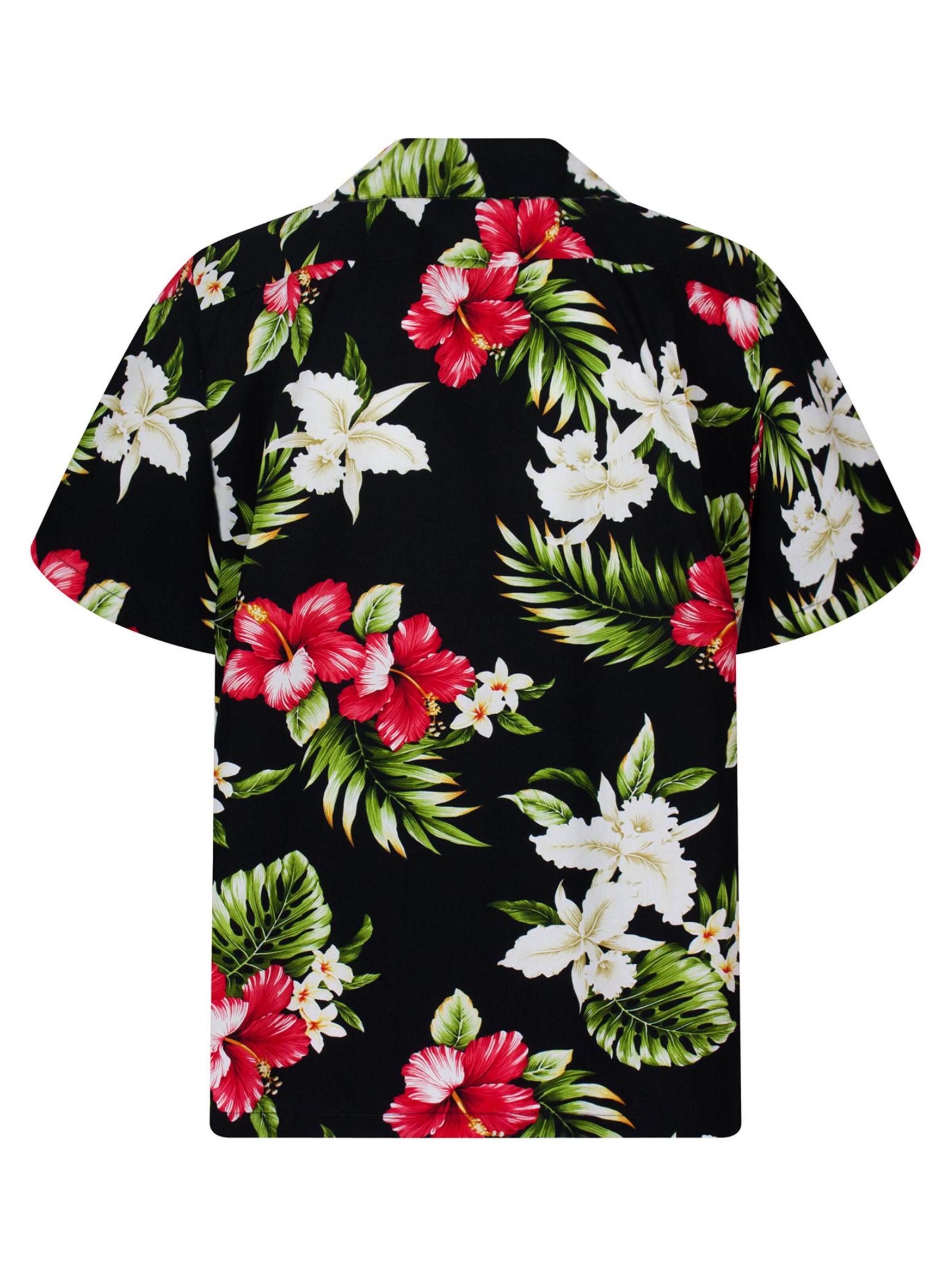 KY's Regular Fit Hemd 'Hibiskus Allover'‌‌‌‌‌‌‌ in Schwarz