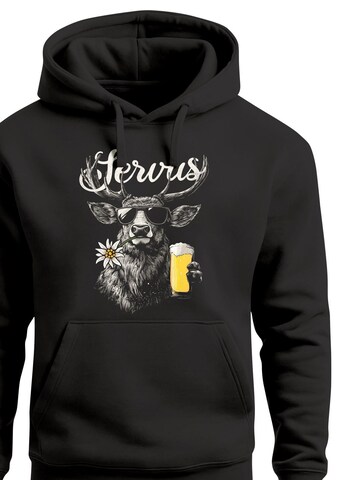 Neverless Sweatshirt 'Servus Bier' in Black