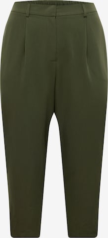 Guido Maria Kretschmer Curvy Pleat-Front Pants 'Pearl' in Green: front