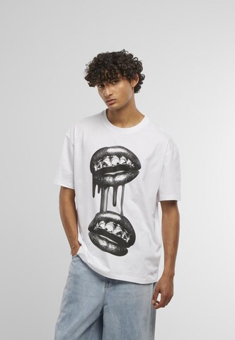 Mister Tee T-Shirt 'Grillz Lips' in Weiß