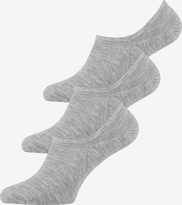 ELBEO Sneakersocken ' 3er-Pack Bamboo Füsslis ' in Grau: front