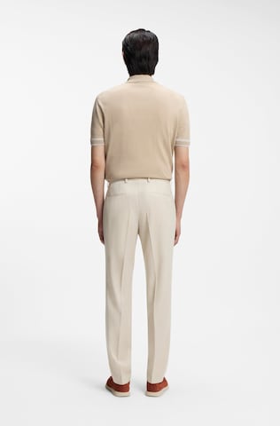 BOSS Slim fit Pleated Pants 'Genius' in Beige