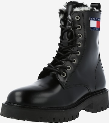 Tommy Jeans Lace-Up Ankle Boots 'Kris' in Black: front