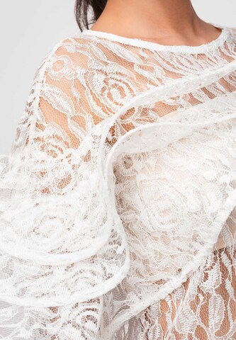 Ombre Bluse in Weiß
