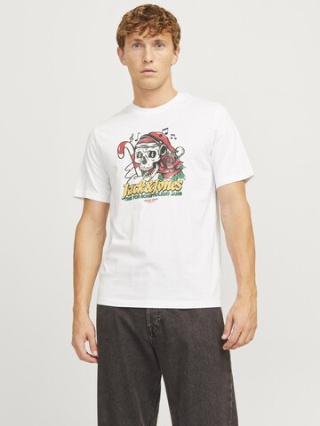 JACK & JONES Shirt 'X-mas' in Wit: voorkant