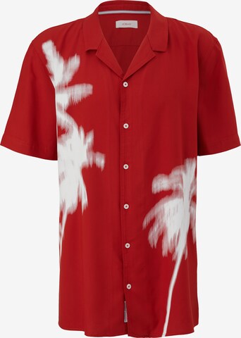 s.Oliver Men Tall Sizes Regular fit Button Up Shirt in Red: front