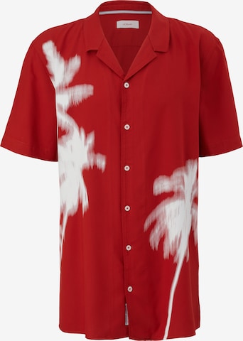 s.Oliver Men Tall Sizes Regular fit Button Up Shirt in Red: front