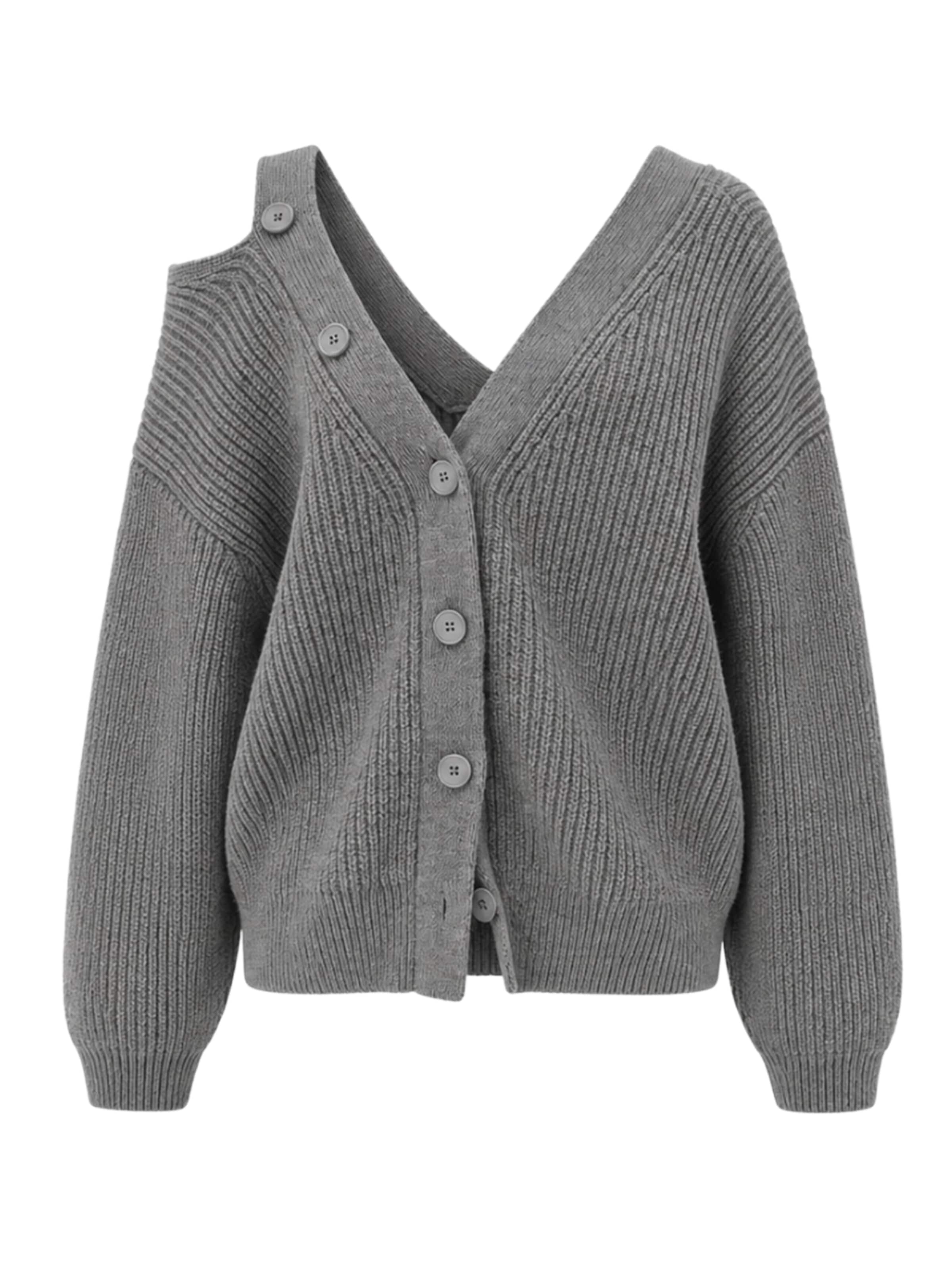 EDITED Strickjacke 'Violet' in Grau: Vorderseite