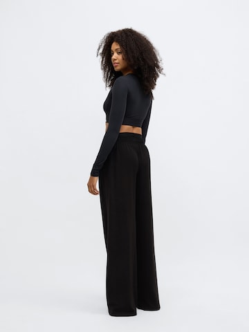 DIESEL Wide leg Pants 'LESLIE-D-POP' in Black