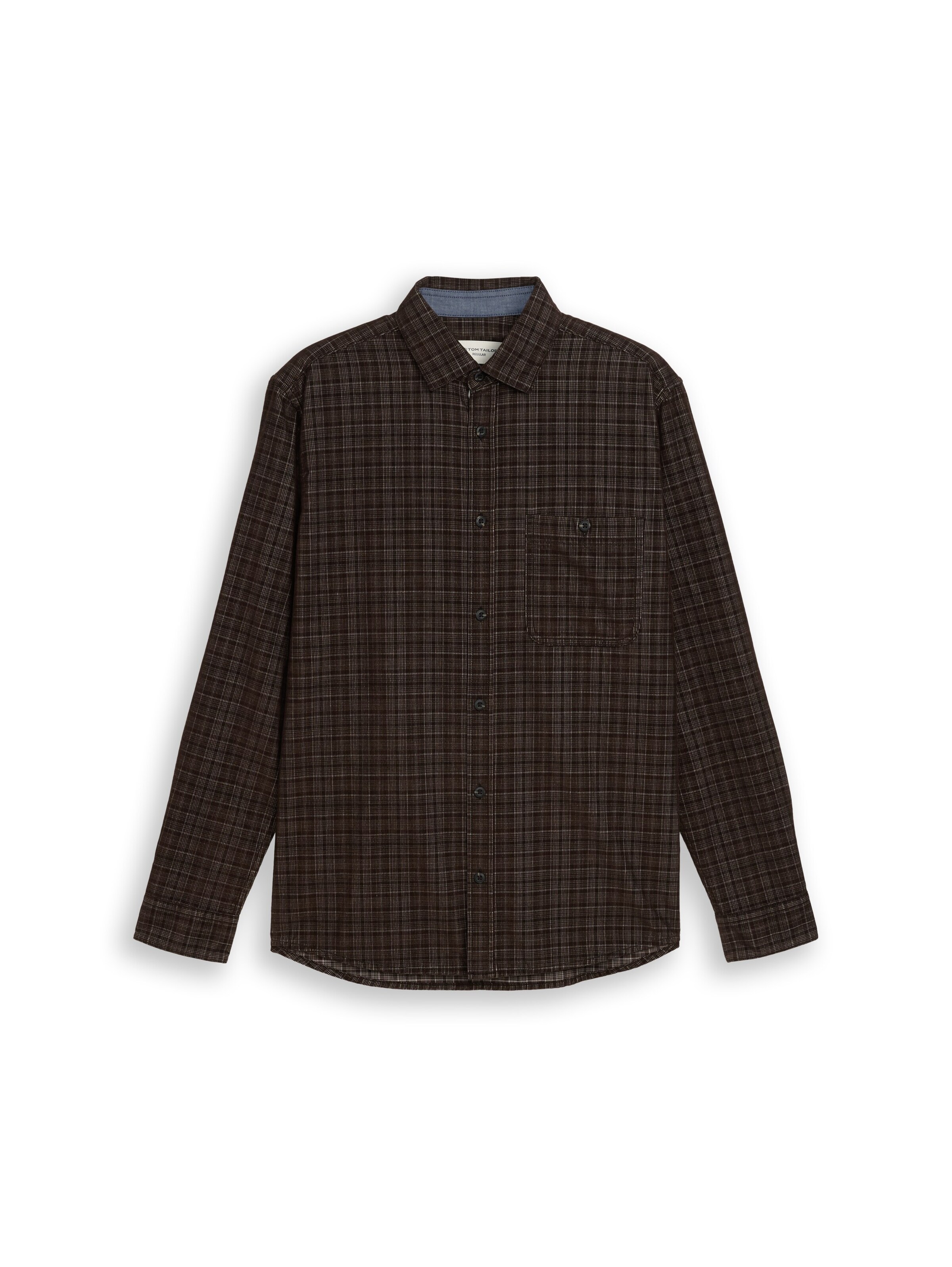 TOM TAILOR Regular fit Button Up Shirt in Brown: front