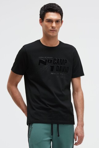 CAMP DAVID Shirt in Black: front