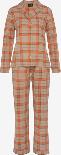 VIVANCE Pyjama in beige / braun / orange, Produktansicht