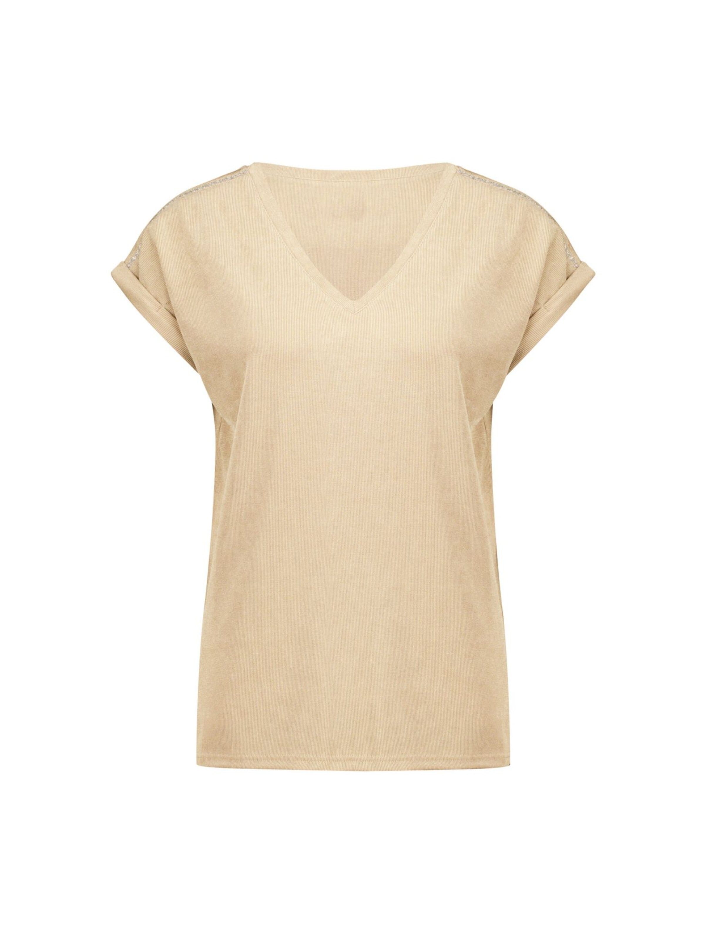 T-shirt Deeluxe en beige : devant