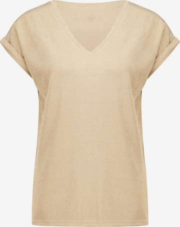 T-shirt Deeluxe en beige : devant