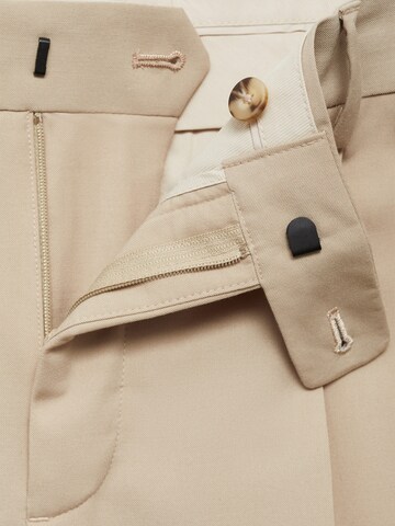 MANGO MAN Regular Trousers with creases 'Boston' in Beige