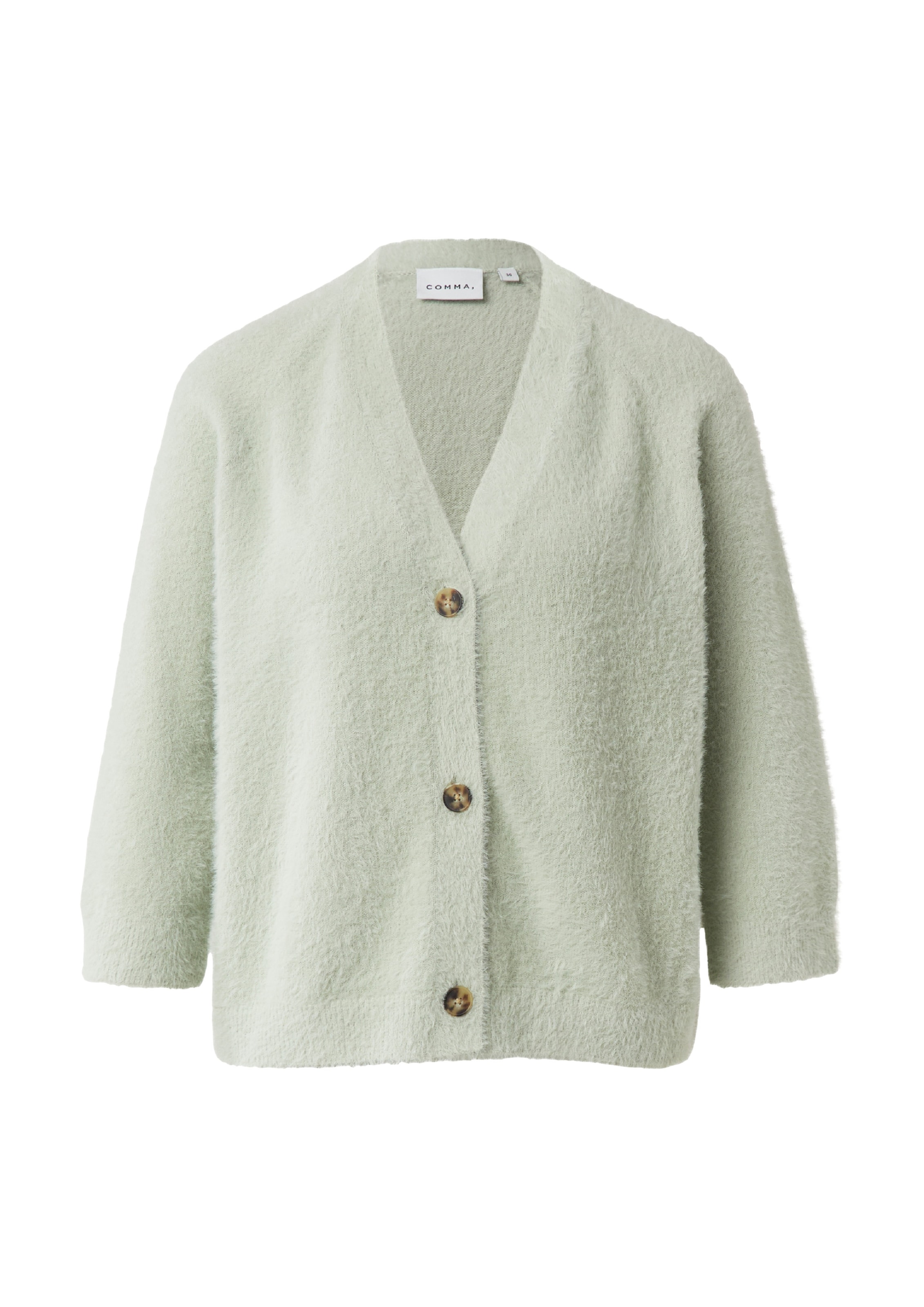 COMMA Gebreid vest in Groen: voorkant