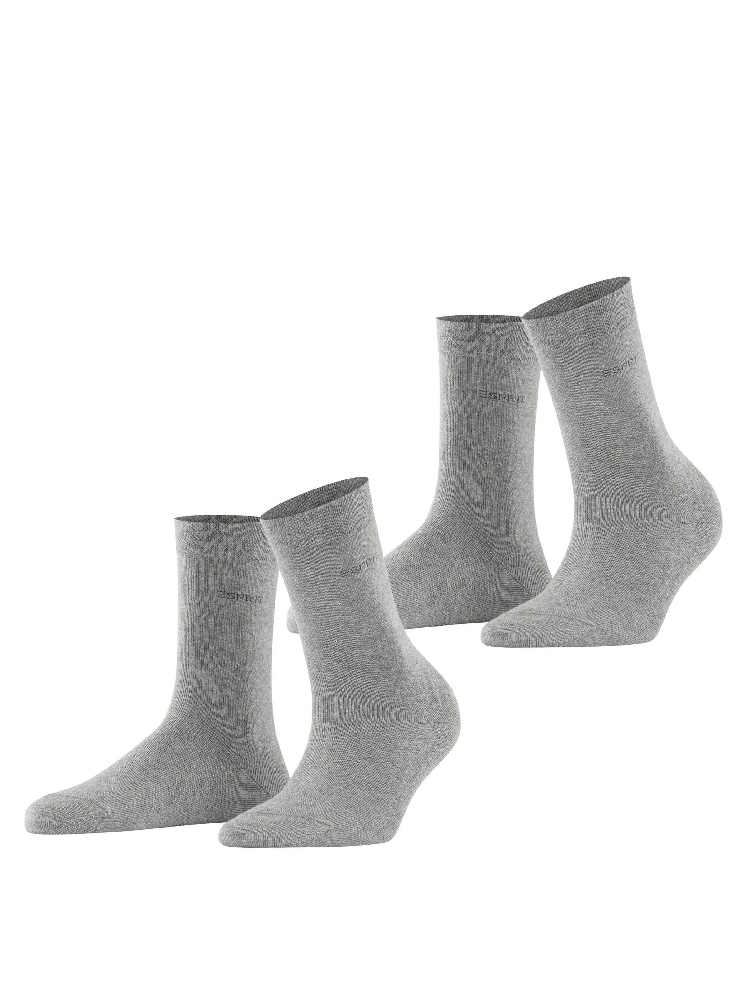 ESPRIT Socken 'Basic Easy 2-Pack'‌‌‌‌‌‌‌ in Grau: Vorderseite