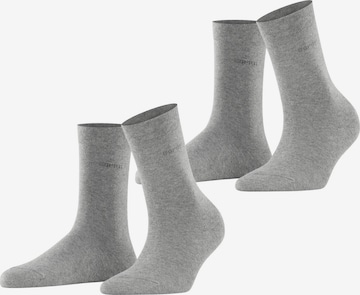 ESPRIT Socken 'Basic Easy 2-Pack' in Grau: Vorderseite