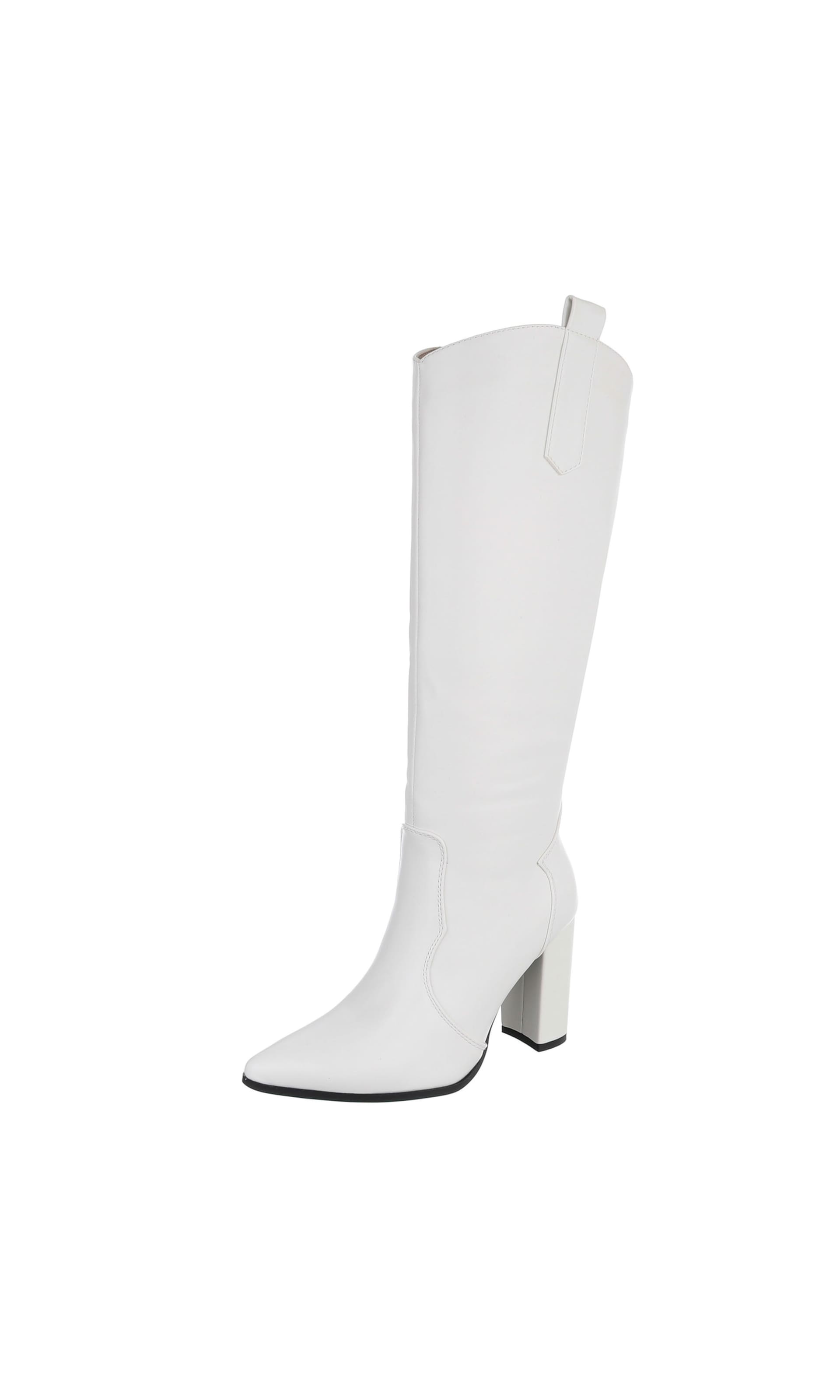 Ital-Design Stiefel in Weiß: Vorderseite