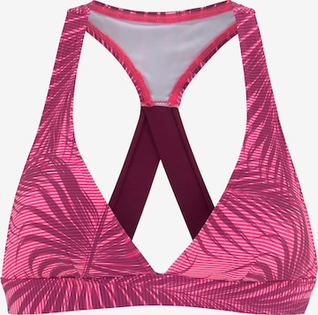 LASCANA ACTIVE Triangle Athletic Bikini Top in Pink: front