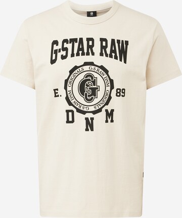 G-Star RAW Μπλουζάκι σε μπεζ: μπροστά