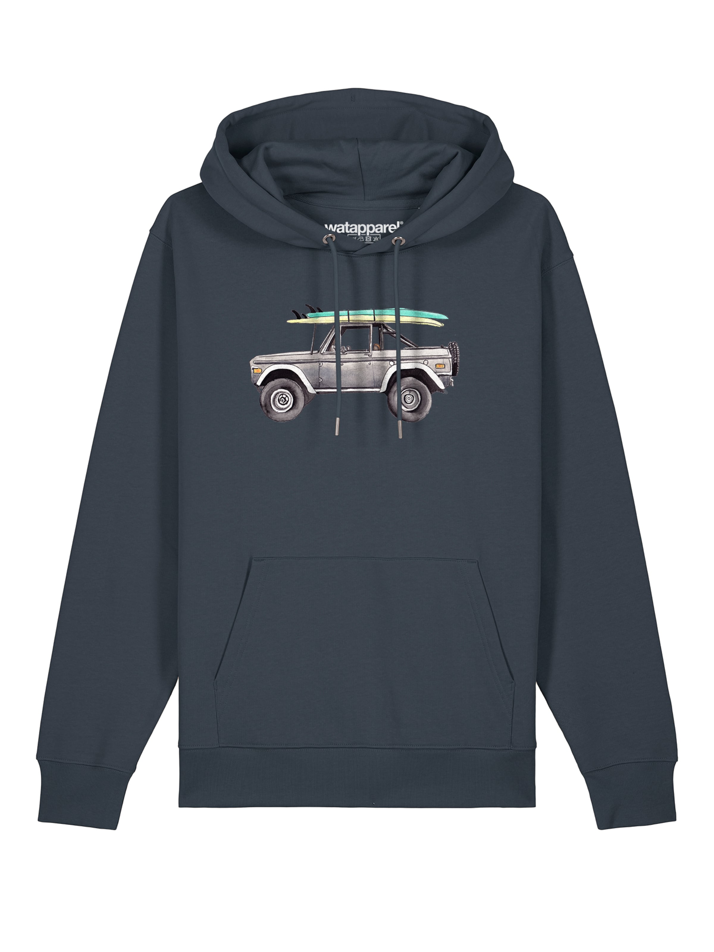 Watapparel Sweatshirt ' Surf Pickup ' in Grijs: voorkant