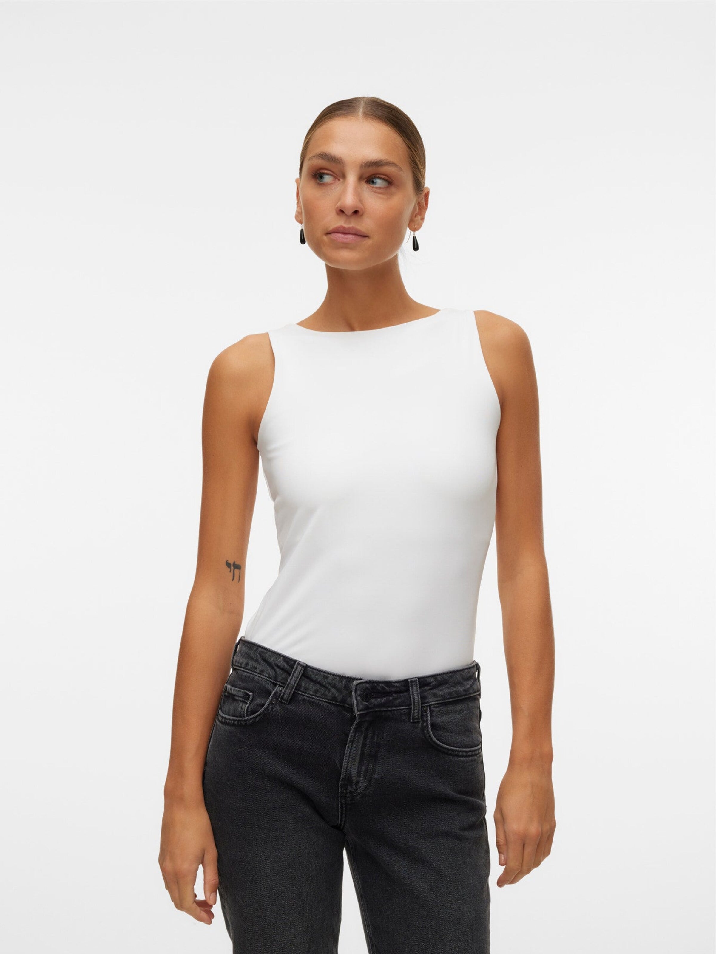 VERO MODA Top w kolorze biały