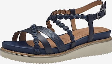 Tamaris Riemensandale in Blau: Vorderseite