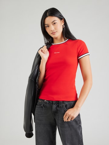 Calvin Klein Jeans Tričko – červená: přední strana