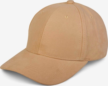 styleBREAKER Cap 'Cap in Wildleder Optik' in Beige: front